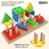 4 Column Wooden Blocks Geometry Shapes Matching