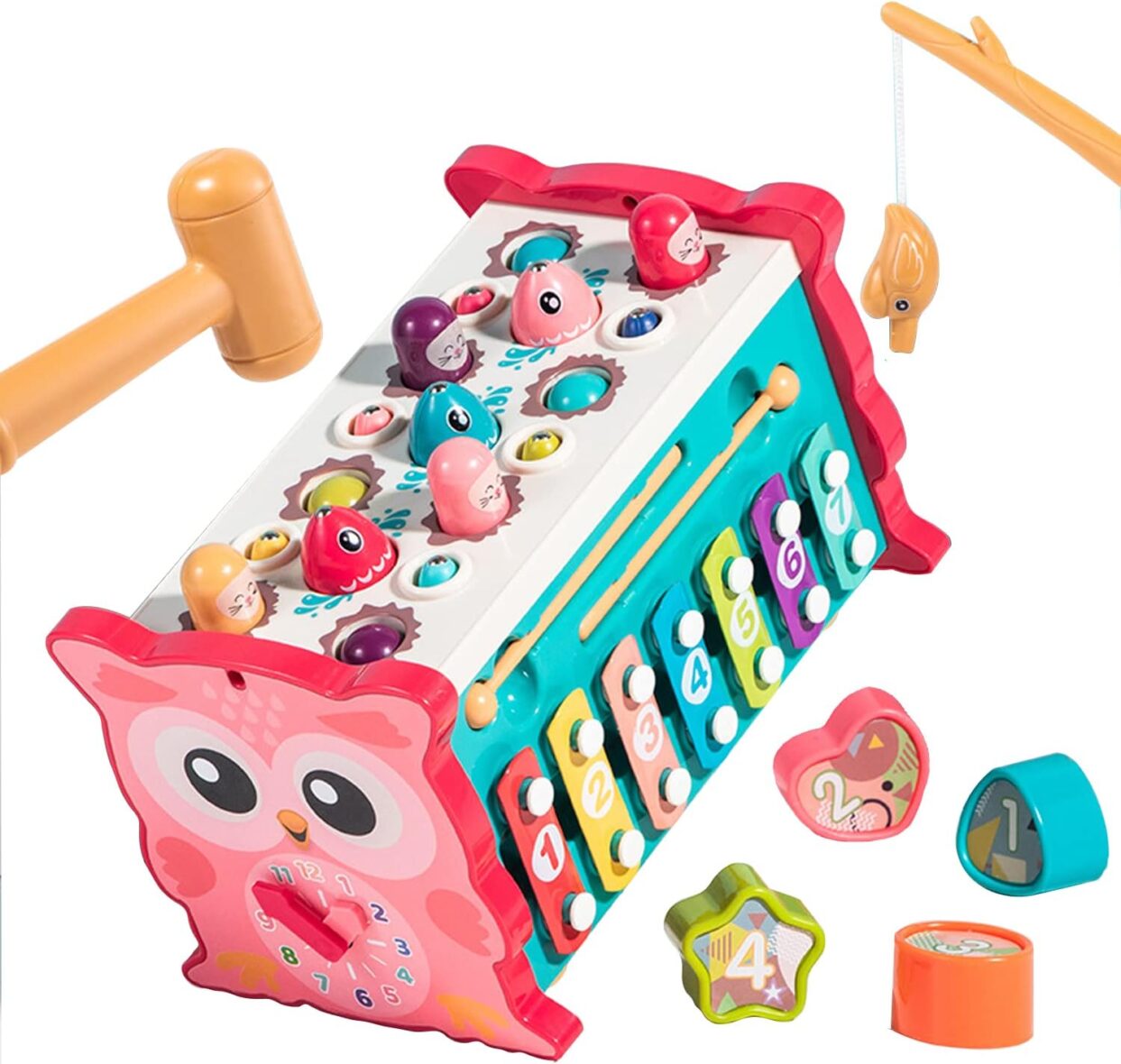 8 in 1 Montessori Toys – Sensory Development Toys for Toddler – Toddler Activity Educational Hammering Pounding Toys