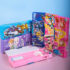 Multifunctional Printed Geometry Box with Pencil Case & Built-in Sharpener for Kids