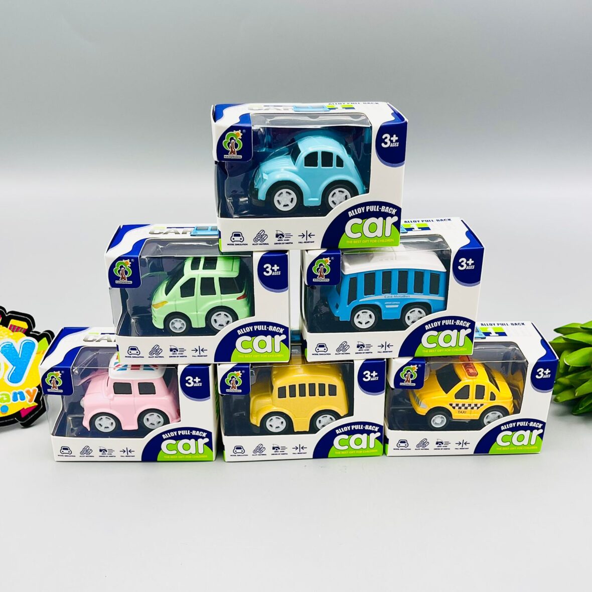 Pack of 6 Pull Back Alloy Cars for Toddlers – Friction Powered Mini Vehicles for Kids