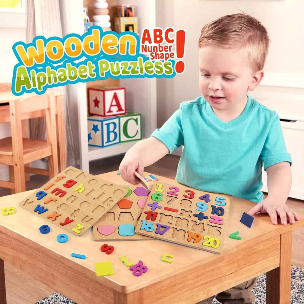 Wooden Puzzle Board Pack of 4 – Montessori Learning Bundle