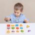 Wooden Shape Puzzle Board for Kids – 12 Geometric Peg Shapes, Montessori Educational Toy 🧩🧠