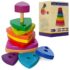 Triangle Rainbow Stacking Tower – Montessori Wooden Toy for Toddlers