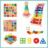 Montessori Wooden Learning Toy Set – Pack of 6 | Alphabets, Numbers, Shapes, Music & More