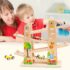 Wooden Ramp Race Track Toy for Toddlers – 4 Mini Cars, Educational Rolling Car Slide for Kids