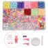Colorful DIY Beads Making Kit for Girls –Jewelry Craft Set with Alphabet, Shape & Round Beads