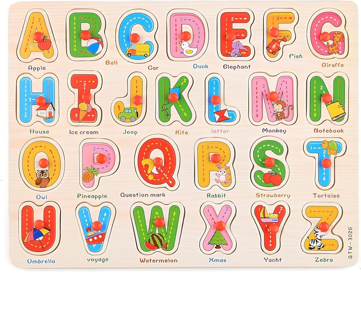 alphabet peg board
