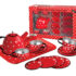 15-Piece Red Polka Dot Metal Tea Set for Kids – Pretend Play Toy Tea Party Set