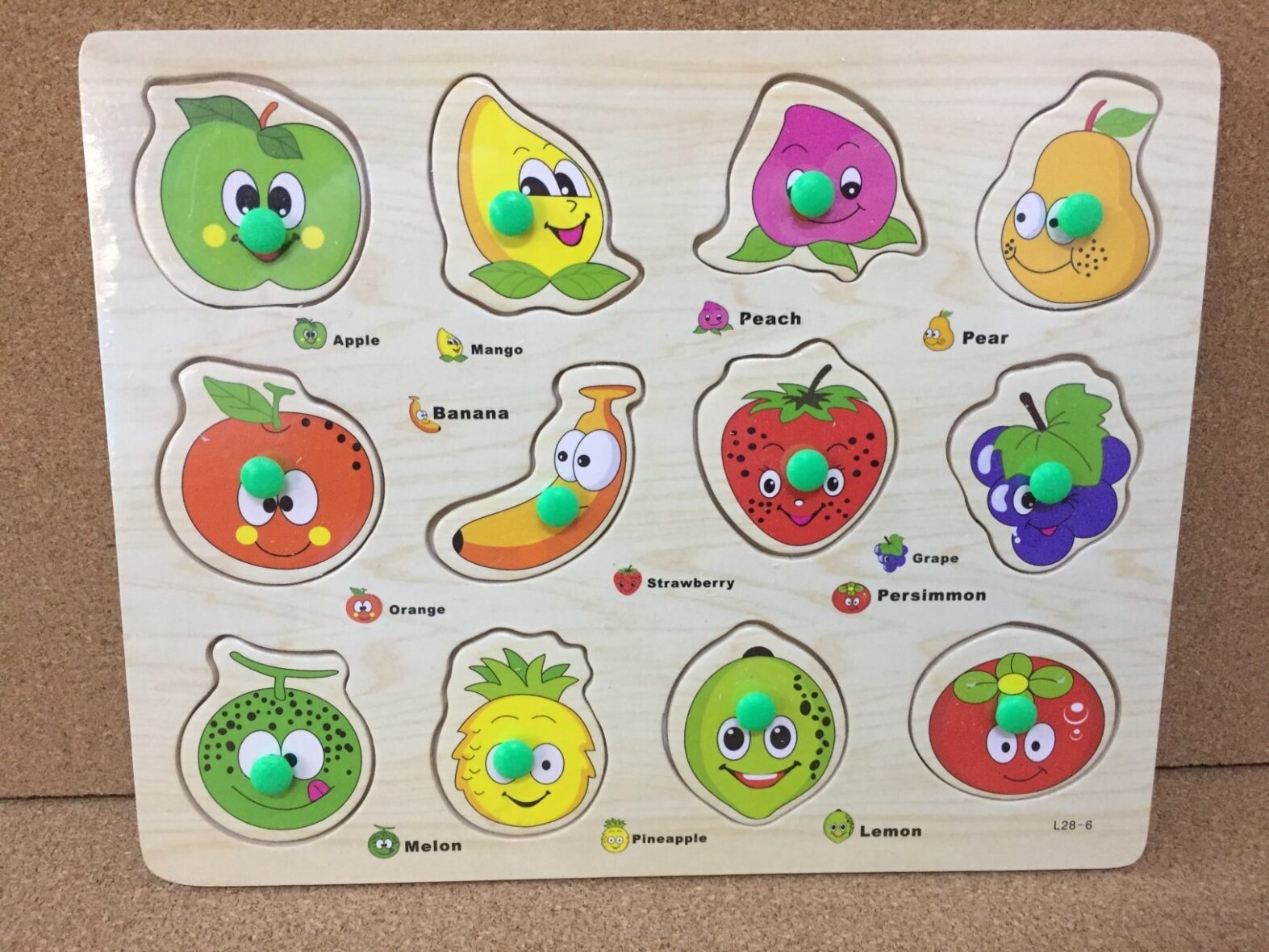 Fruit Puzzle Board for Kids