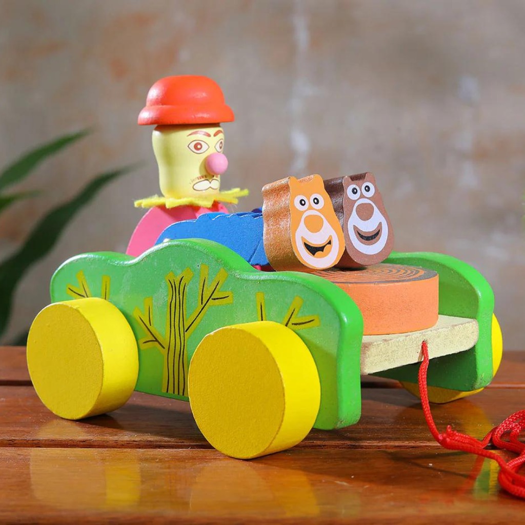 Wooden Pull Toy,Wooden Drum Musical Pull Along Toy, Baby Early Walking Pull  Toy, Rope Toy for Babies, Walking Toy Vehicle for Babies Wood Toys Nest