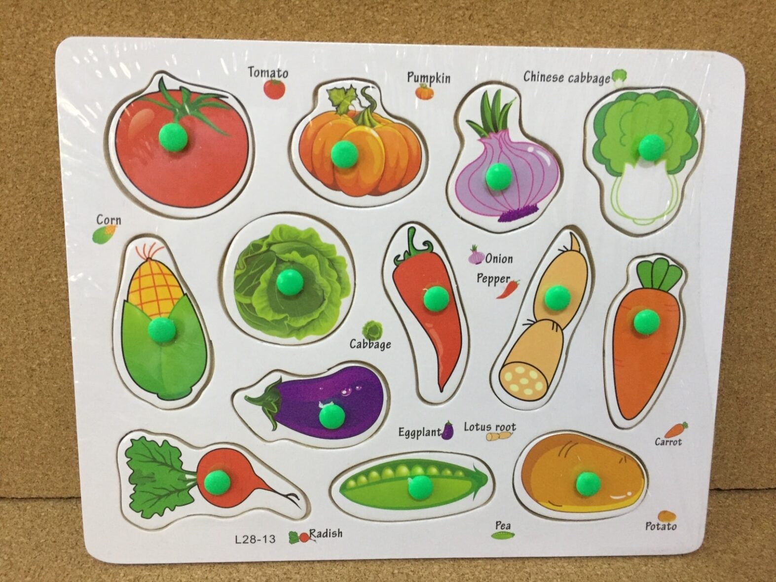 Vegetable Puzzle Board for Kids