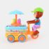 Monkey Ice Cream Cart Bump and Go Toy – Musical Electric Tricycle with 360° Rotation, Colorful Lights, and Rotating Umbrella for Toddlers