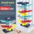 7-Tier Gliding Rail Car Track – Montessori Ramp Racer Toy – Rapid Track Zig-Zag Tower with 4 Race Cars for Toddlers & Babies