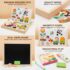 Magnetic Wooden Animal Farm Puzzle & Art Case – 2-in-1 Double-Sided Drawing Board (Chalkboard & Whiteboard) – Montessori Educational Toy for Creative Kids