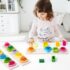 Wooden Geometric Shape Sorter & Stacker Toy – Montessori Colorful 3D Nesting Blocks for Toddler Fine Motor Skills & Color Recognition