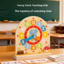 Educational time-learning flashcards showing digital and analog times for kids