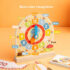 Educational time-learning flashcards showing digital and analog times for kids