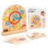 Educational time-learning flashcards showing digital and analog times for kids