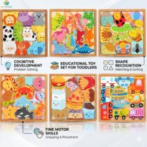 wood puzzle toddler learning toy kids jigsaw montessori board baby educational toy preschool puzzles
