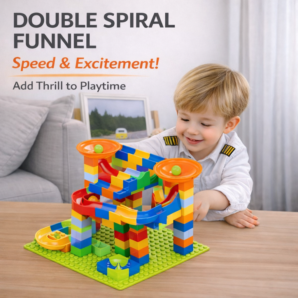 176 PCS DIY Marble Run Building Blocks Set | Educational STEM Race Track Construction Toy